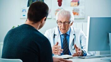 Uma consulta médica com problemas com potência