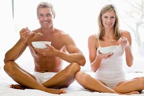 comer comida para aumentar a potência