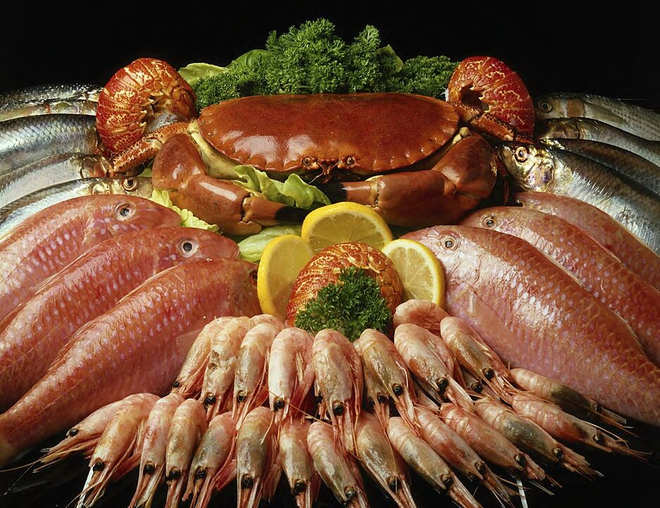 Frutos do mar são um depósito de vitaminas para melhorar a potência masculina